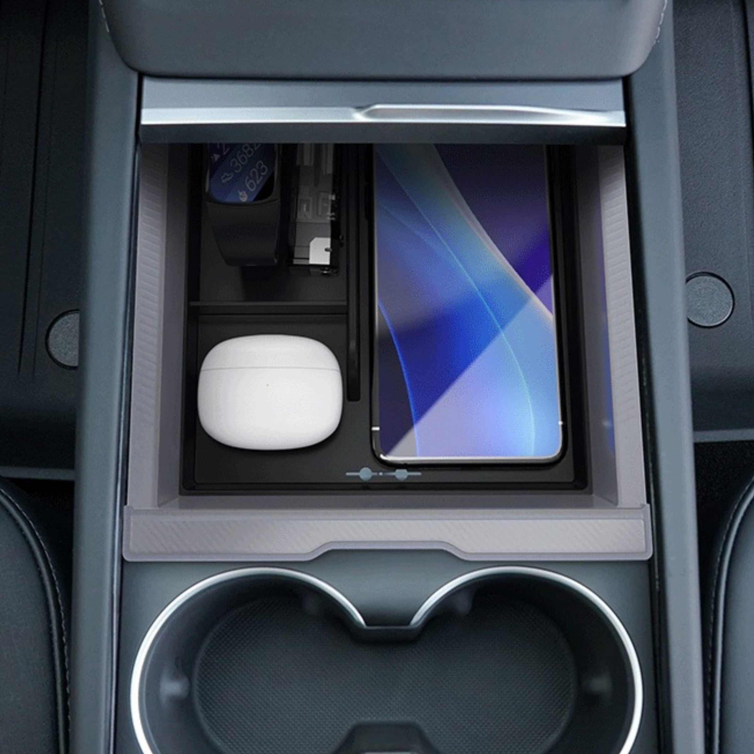 Central Control Armrest Box Storage Box Renewal Version for Tesla Model 3 Highland & Model Y Juniper