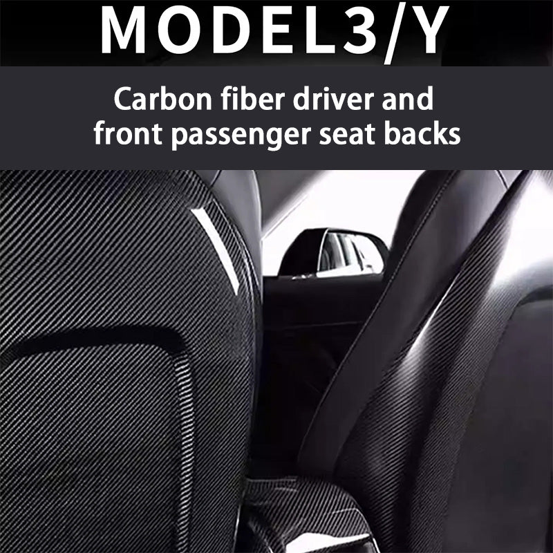 Full Back Seat Replacement for Tesla Model 3 / Y – Real Carbon Fiber Interior Mods