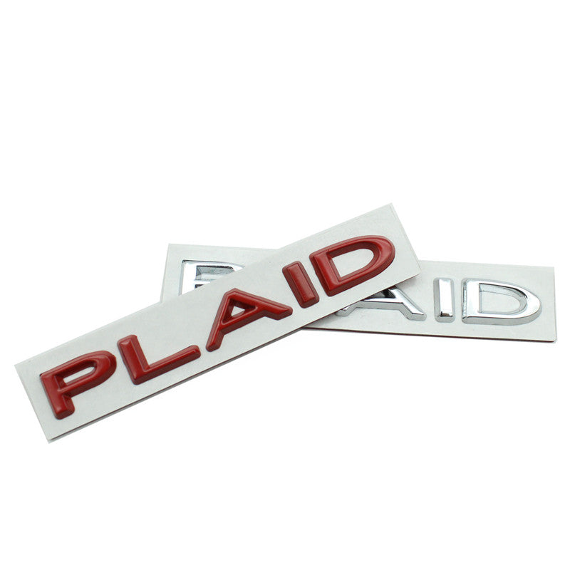 CUTIM Plaid Letter Logo sticker for Tesla Model