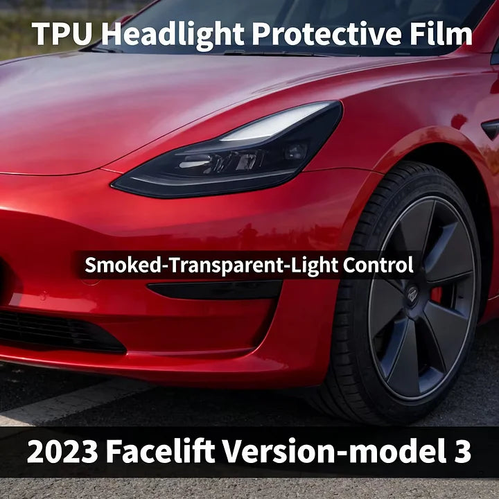 CUTIM Smoked Headlight & Taillight Tint Film for Upgraded Tesla Model 3