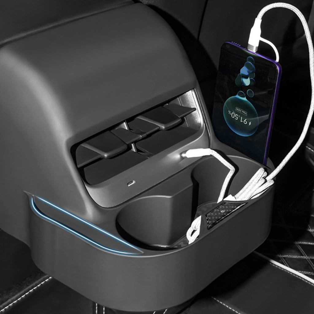 Tesla Model Y & Model 3 Rear Air Vent Cup Holder Organizer