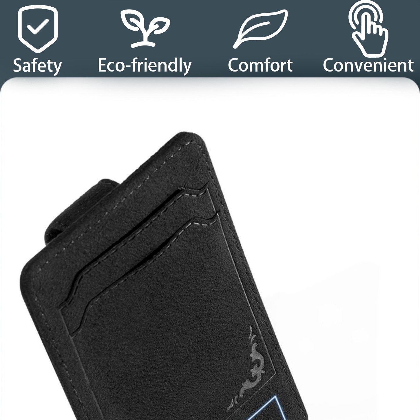 CUTIM Multi-Functional Leather Glasses Holder Clip for Tesla Model Y/3/S/X