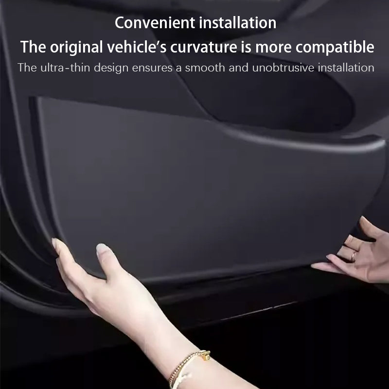 CUTIM Leather Door Protector Anti-Kick Mat for Tesla Model Y