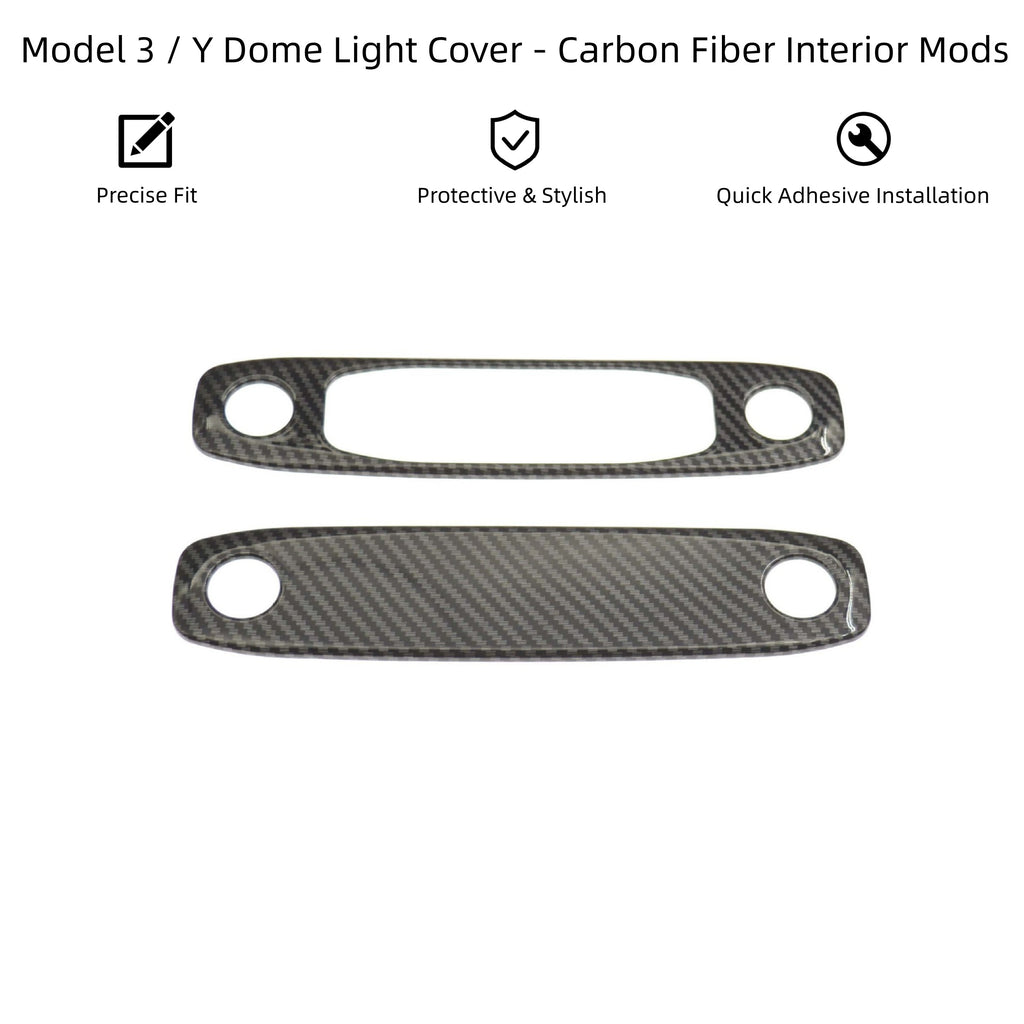 Model 3 / Y Dome Light Cover – Carbon Fiber Interior Mods