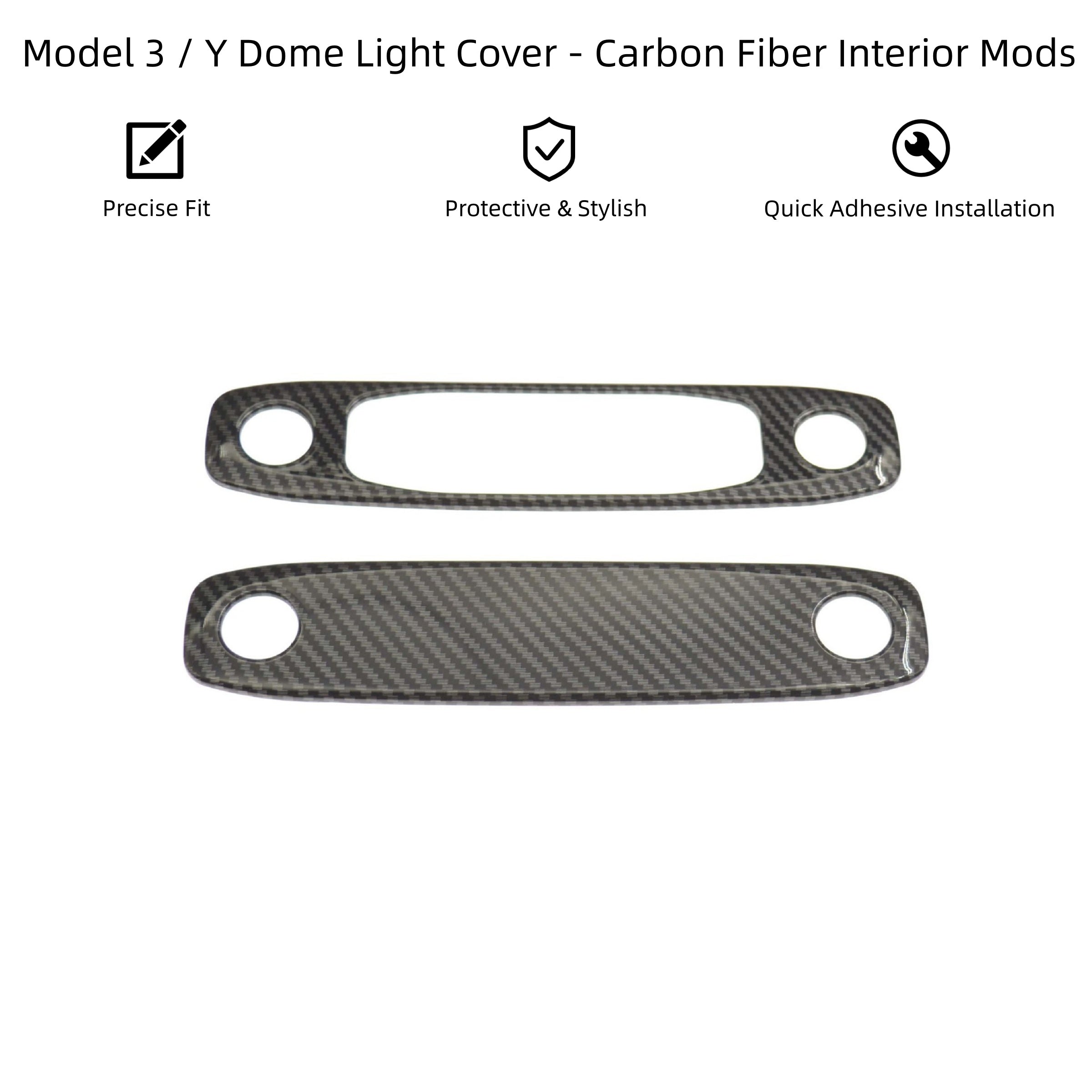 Model 3 / Y Dome Light Cover – Carbon Fiber Interior Mods