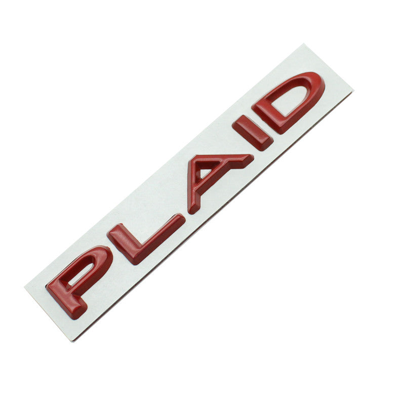 CUTIM Plaid Letter Logo sticker for Tesla Model
