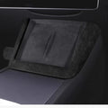 Black Alcantara wireless charging cover trim installed on Tesla wireless charging panel