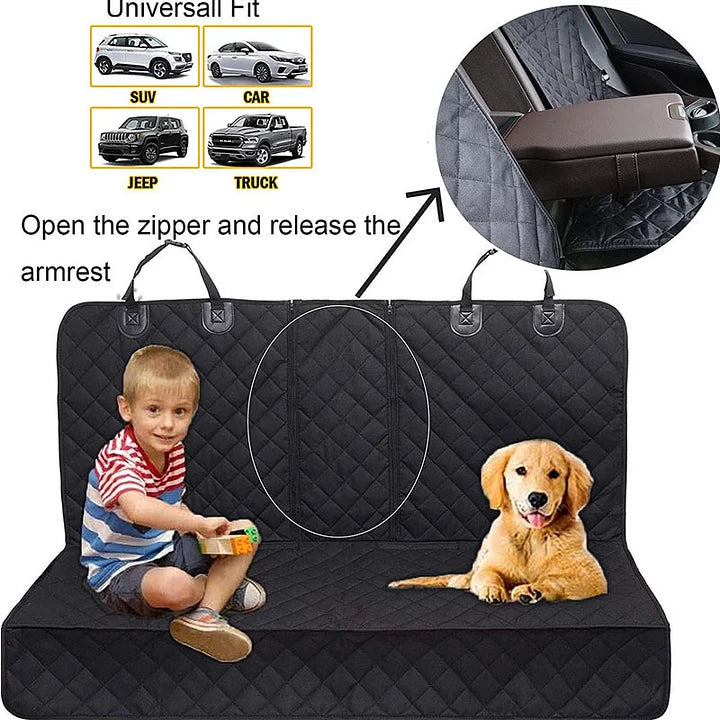 Heavy-Duty Dog Seat Cover with Double Zipper Design for Tesla Model 3/Y/S/X & Cybertruck | CUTIM