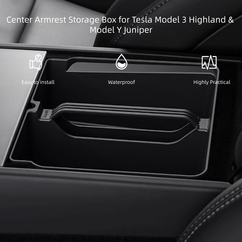 Center Armrest Storage Box for Tesla Model 3 Highland & Model Y Juniper