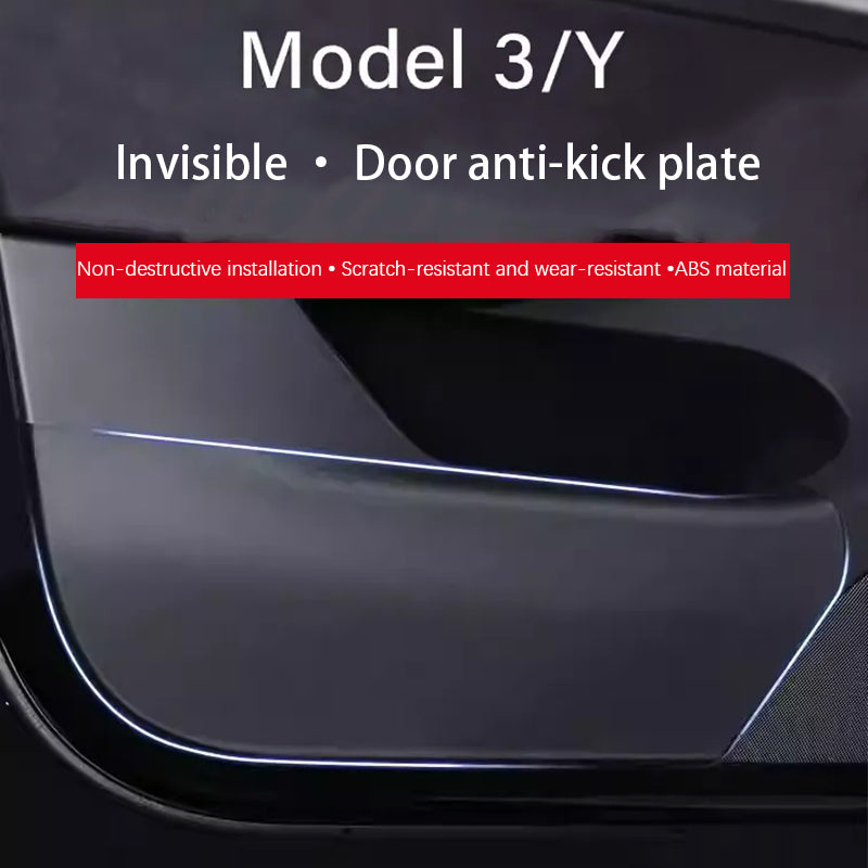 CUTIM Leather Door Protector Anti-Kick Mat for Tesla Model Y