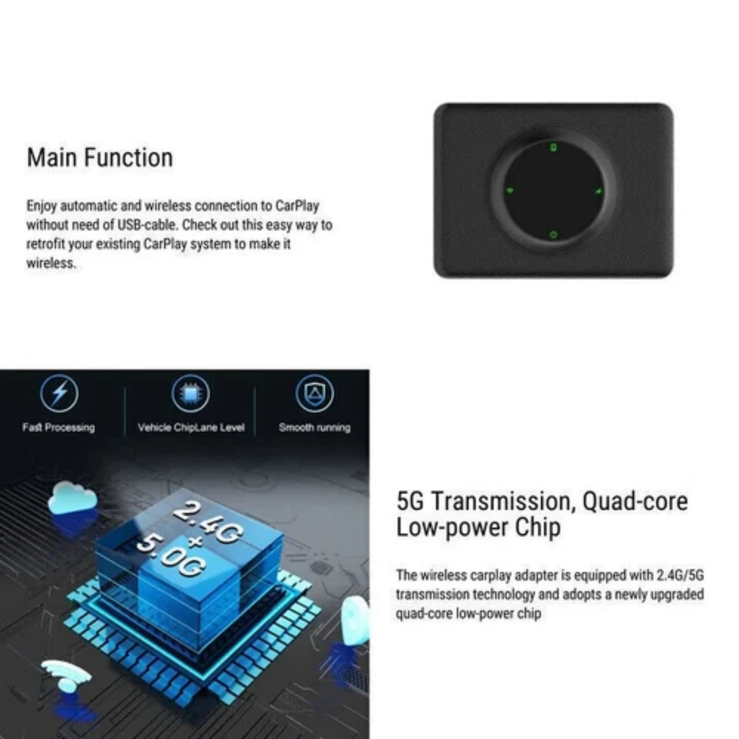 Wireless Apple CarPlay Adapter for Tesla Model 3/Y/S/X