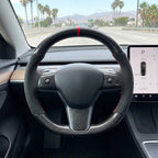 Carbon Fiber Alcantara Round Steering Wheel for Tesla Model 3 / Y