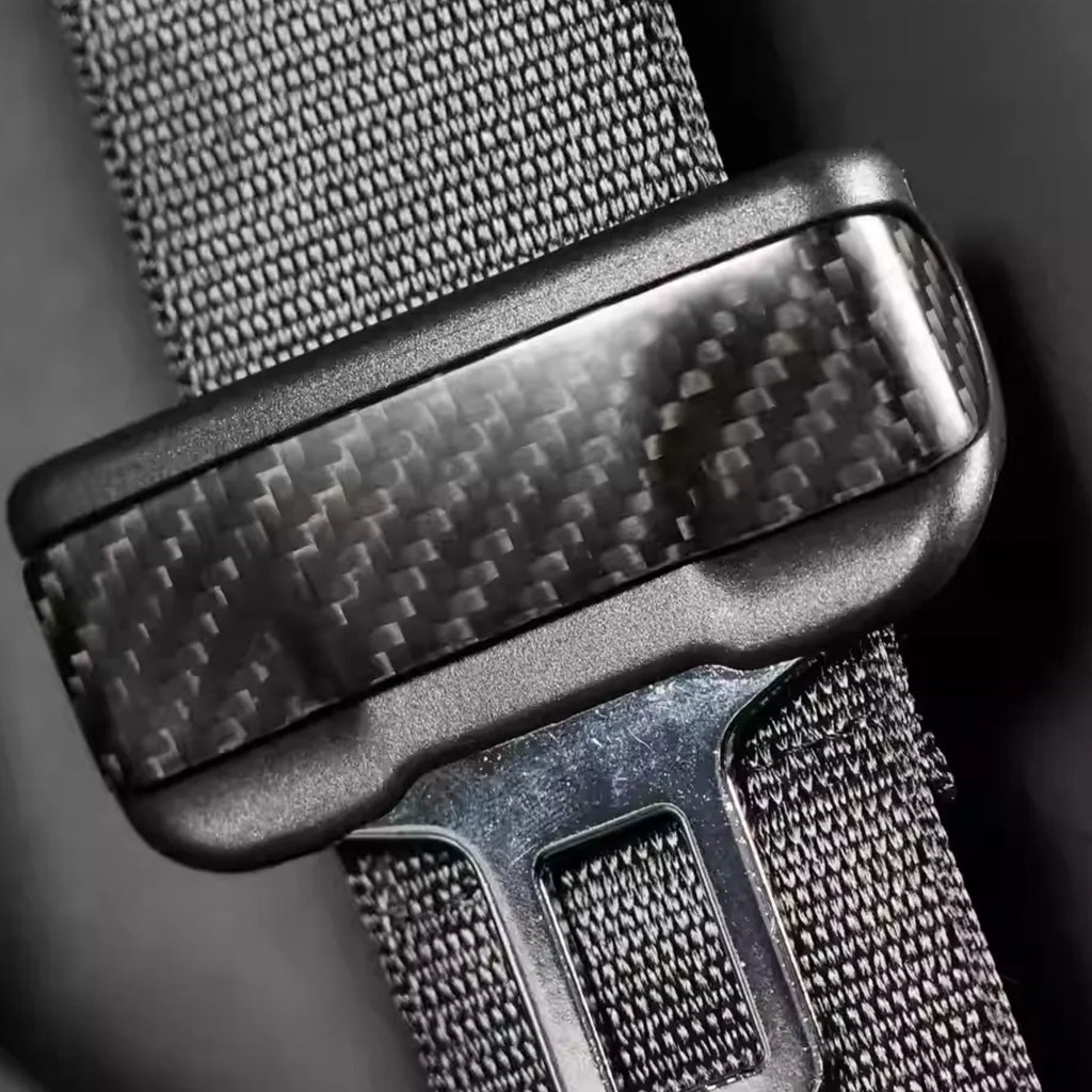 Genuine Carbon Fiber Seat Belt Buckle Cover Trim for Tesla Model 3/Y Interior | CUTIM