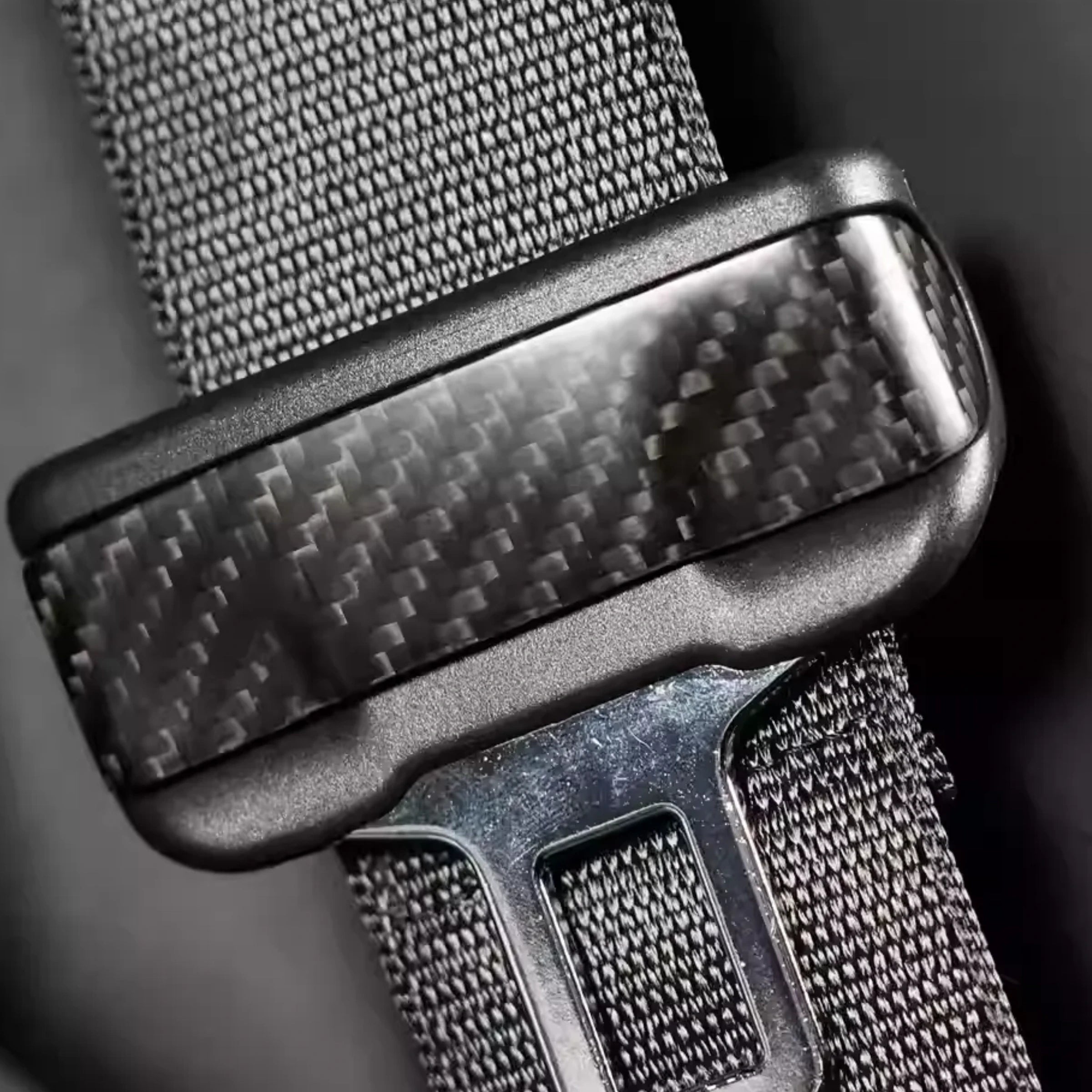 Genuine Carbon Fiber Seat Belt Buckle Cover Trim for Tesla Model 3/Y Interior | CUTIM