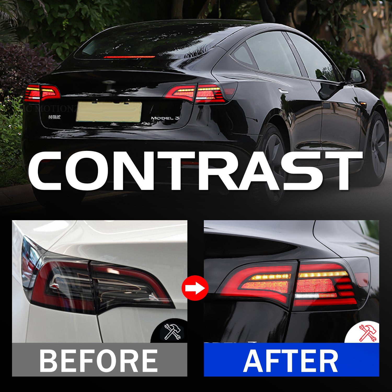 CUTIM Eagle Eye Edition LED Tail Light Assembly for Tesla Model 3 & Model Y