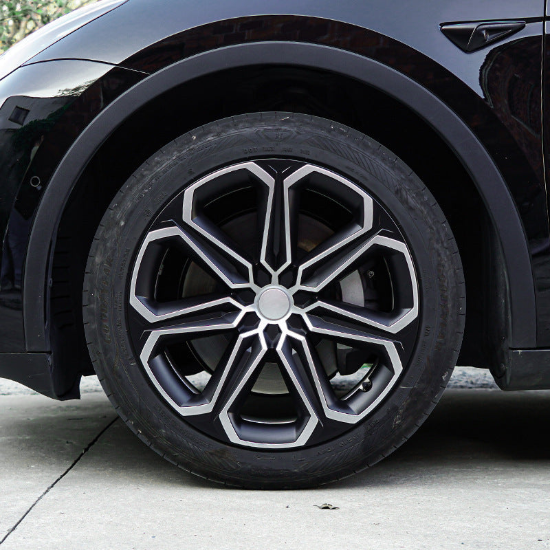 CUTIM 19 inch Plum Blossom Pattern Wheel Hub Protector for Model Y