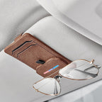 CUTIM Multi-Functional Leather Glasses Holder Clip for Tesla Model Y/3/S/X