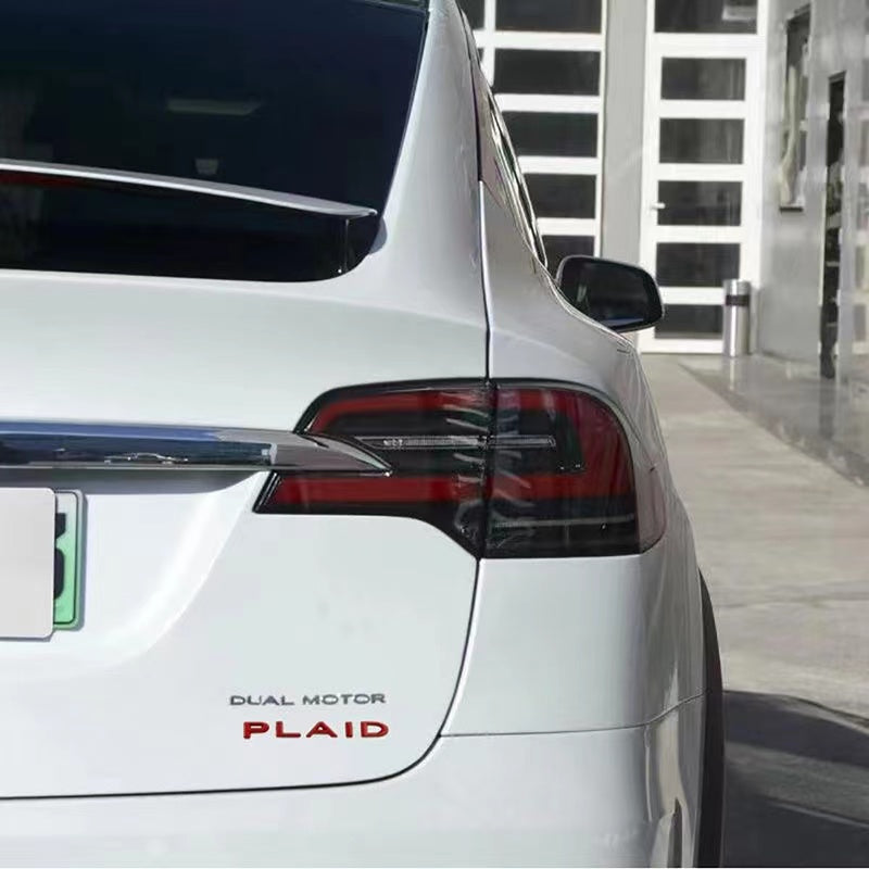 CUTIM Plaid Letter Logo sticker for Tesla Model