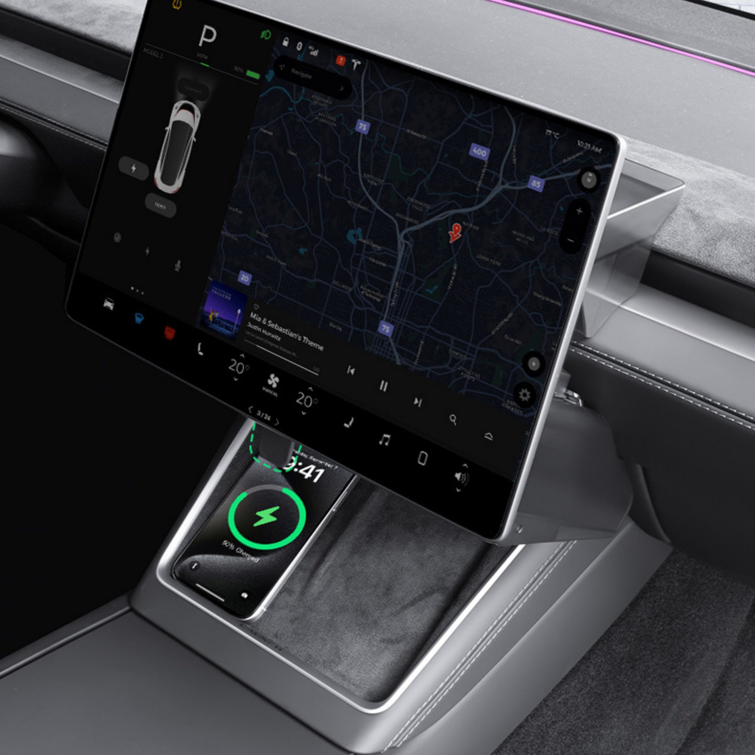 CUTIM Tesla Model 3/Y Under Screen Hidden Storage