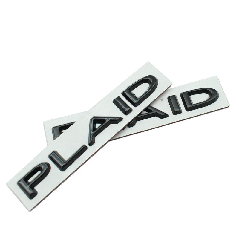 CUTIM Plaid Letter Logo sticker for Tesla Model