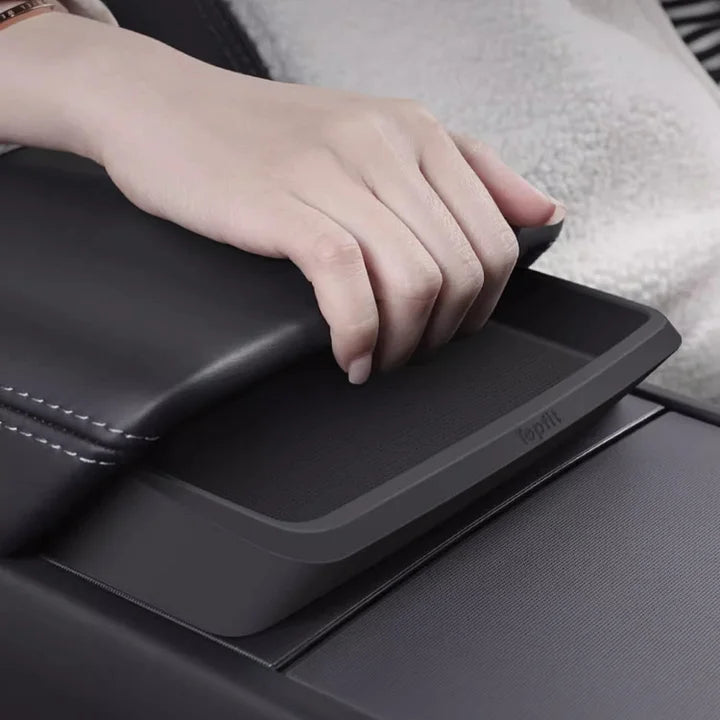 Armrest Console Sunglasses Organizer for Tesla Model 3 Highland & Model Y Juniper