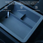 Center Armrest Storage Box Double-Layered Organizer for Tesla Model 3 Highland & New Model Y