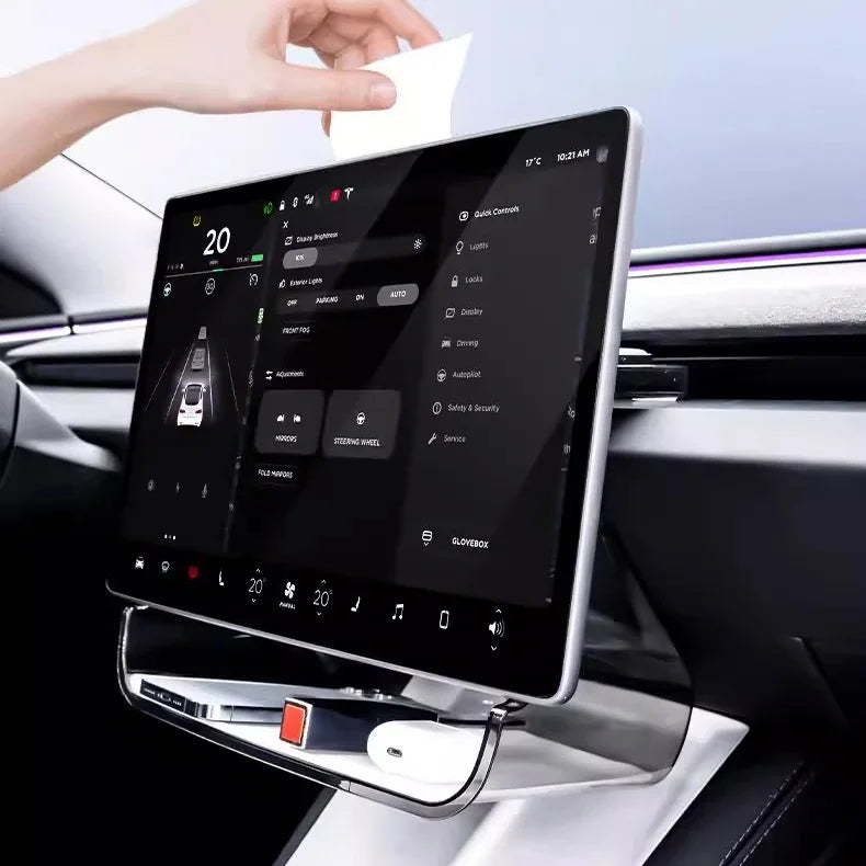 CUTIM Center Console Organizer Under Screen Storage for Tesla Model 3 & Model Y