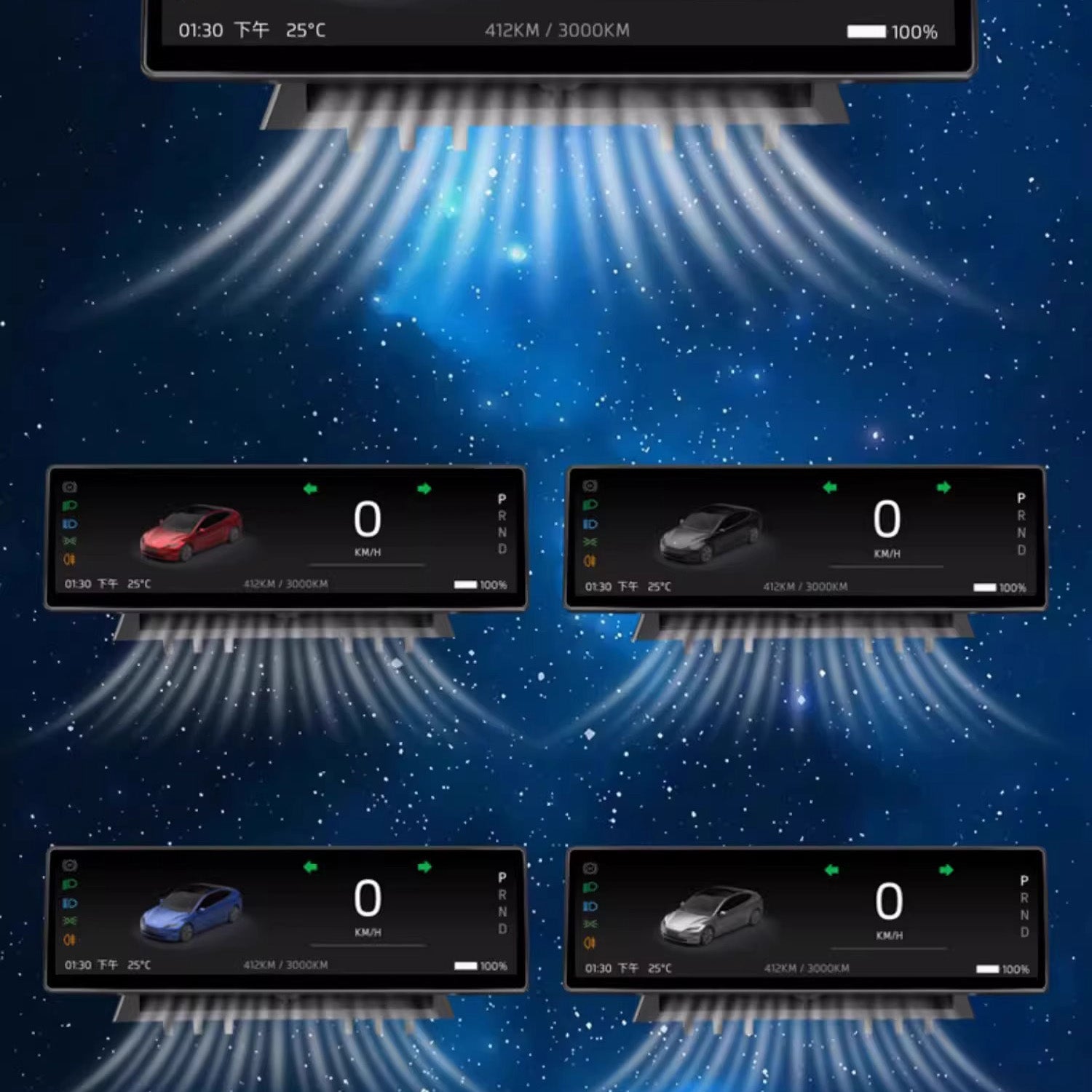CUTIM 8.8 Inch Touch Screen Instrument Cluster Dashboard Display for Model 3 / Y