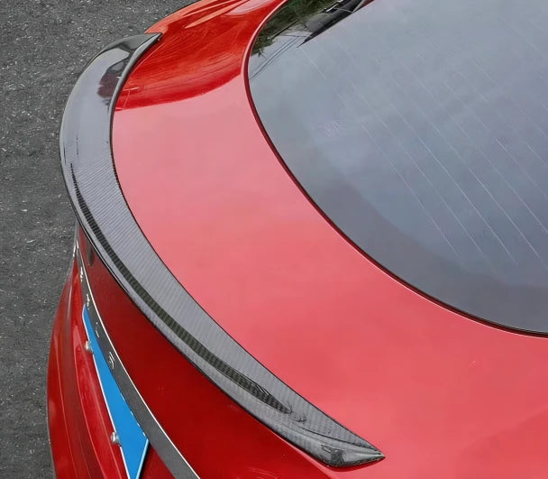 CUTIM Brand-new carbon fibre no-drill modification rear wing spoiler For Model S