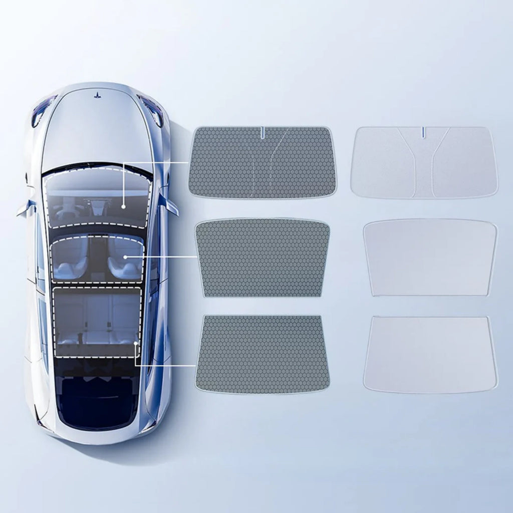 CUTIM Summer Comfort Pack: Roof & Windshield Shades for Model Y Juniper