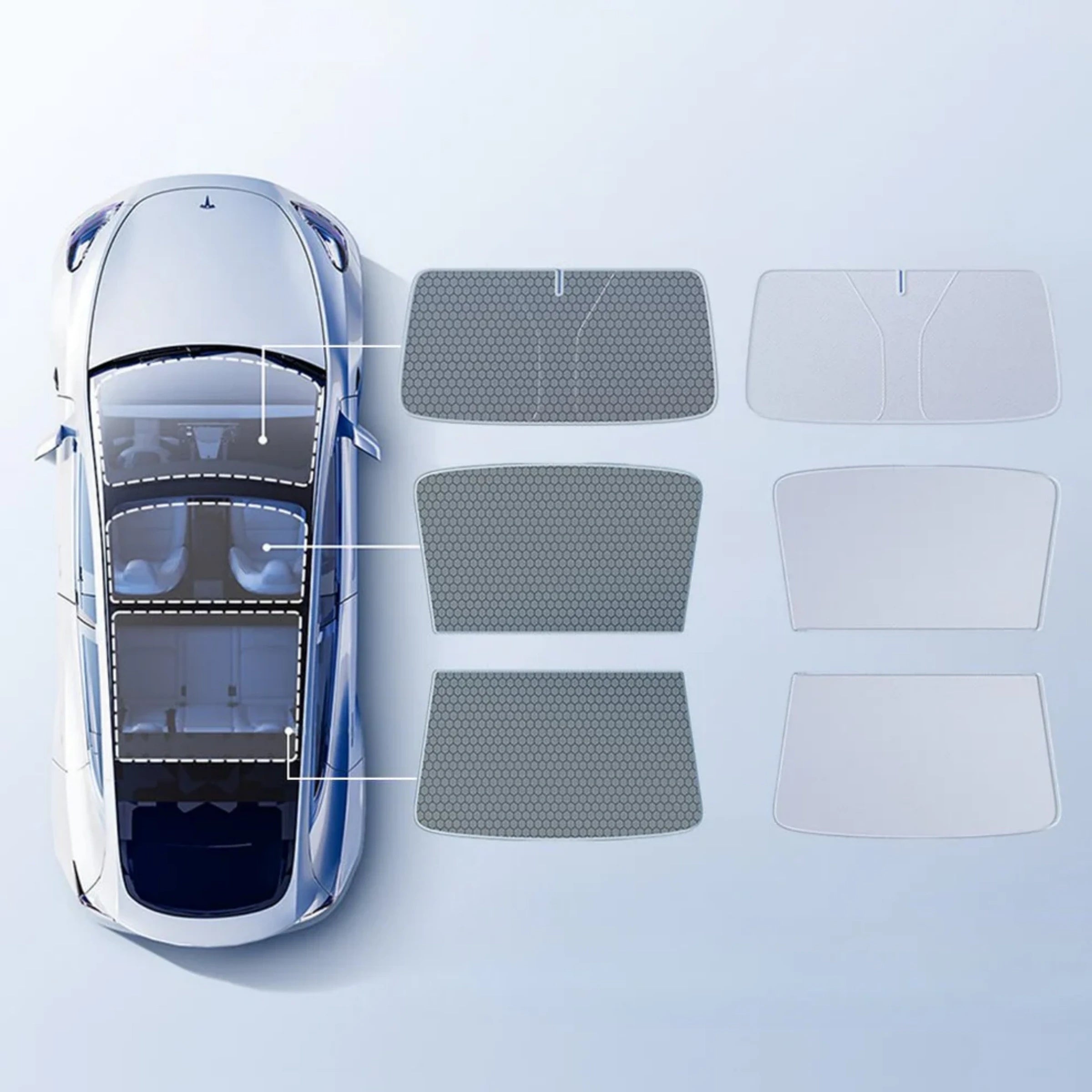 CUTIM Summer Comfort Pack: Roof & Windshield Shades for Model Y Juniper