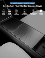 Dry Carbon Fiber Center Console Cover for Tesla Model Y Juniper / Model 3 Highland / Model YL