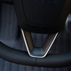 Dry Carbon Fiber Steering Wheel Trim Cover for Model 3 Highland / Model Y Juniper (3 Pieces)