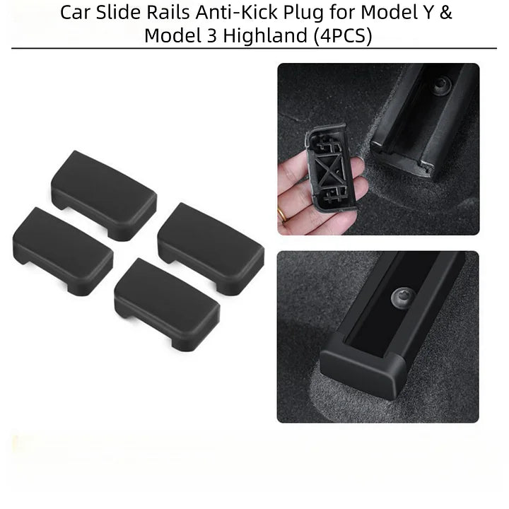 CUTIM Car Slide Rails Anti Kick Plug for Model Y and Model 3 Highland 4PCS