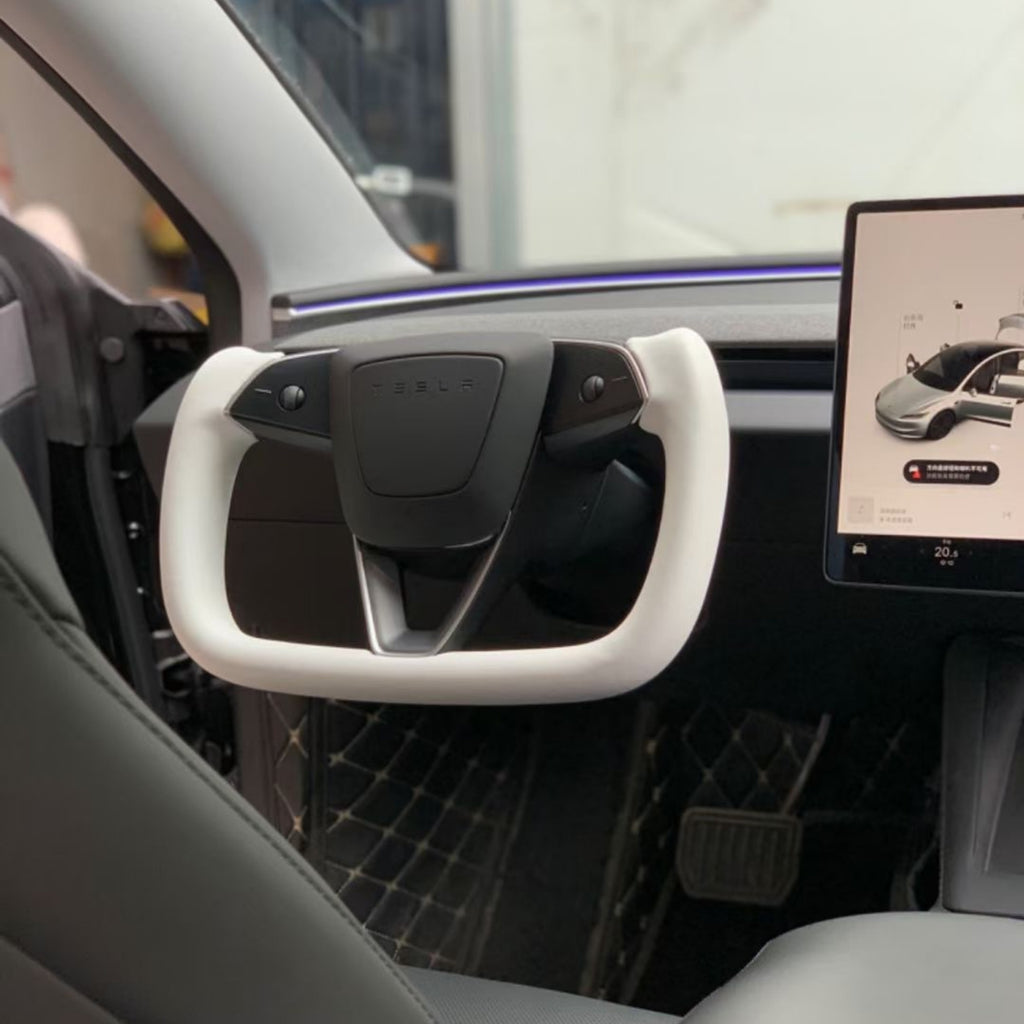 CUTIM Yoke Plaid Steering Wheel for Model 3 Highland Model Y Juniper