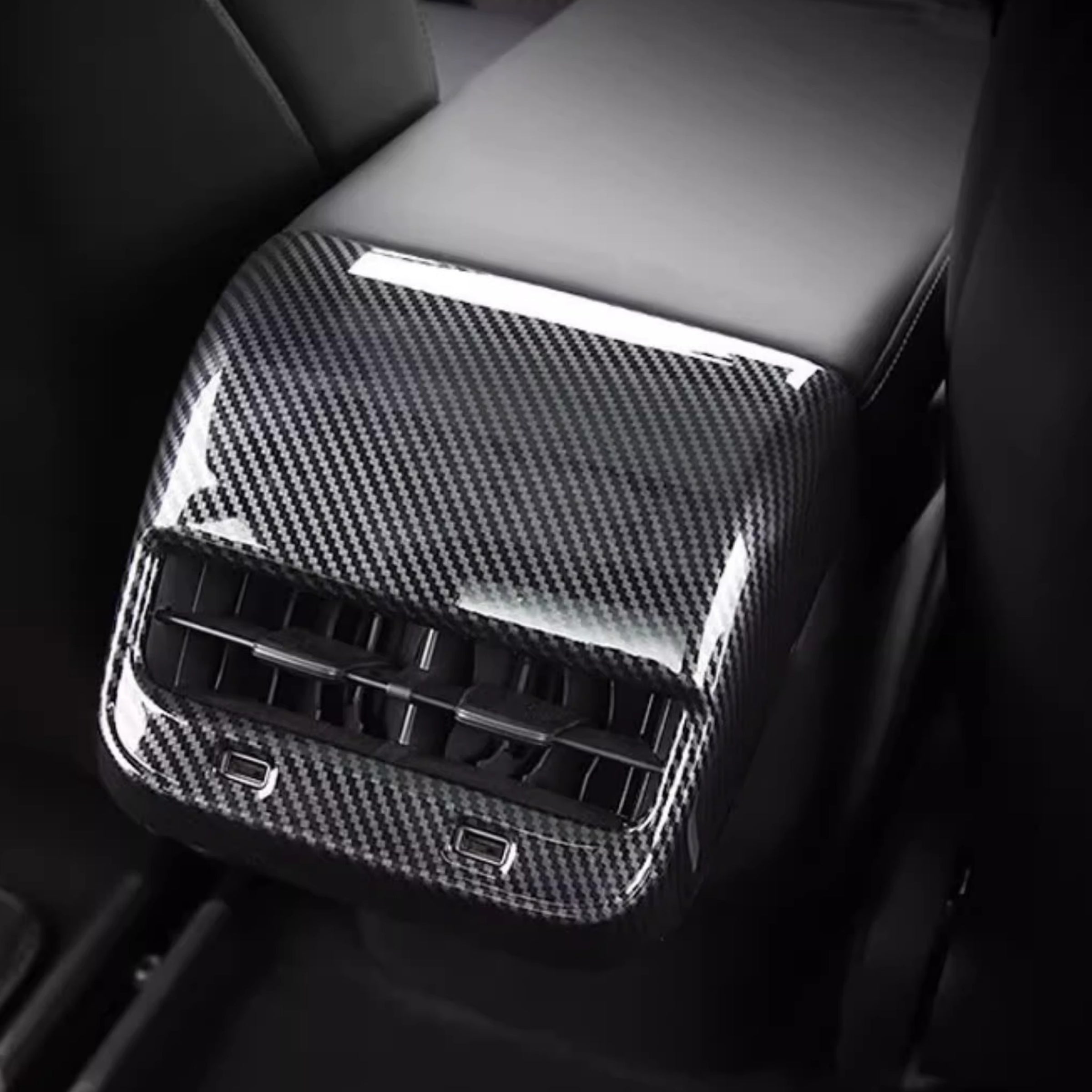 Model 3 / Y Backseat Air Vent Cap Cover - Real Dry Carbon Fiber