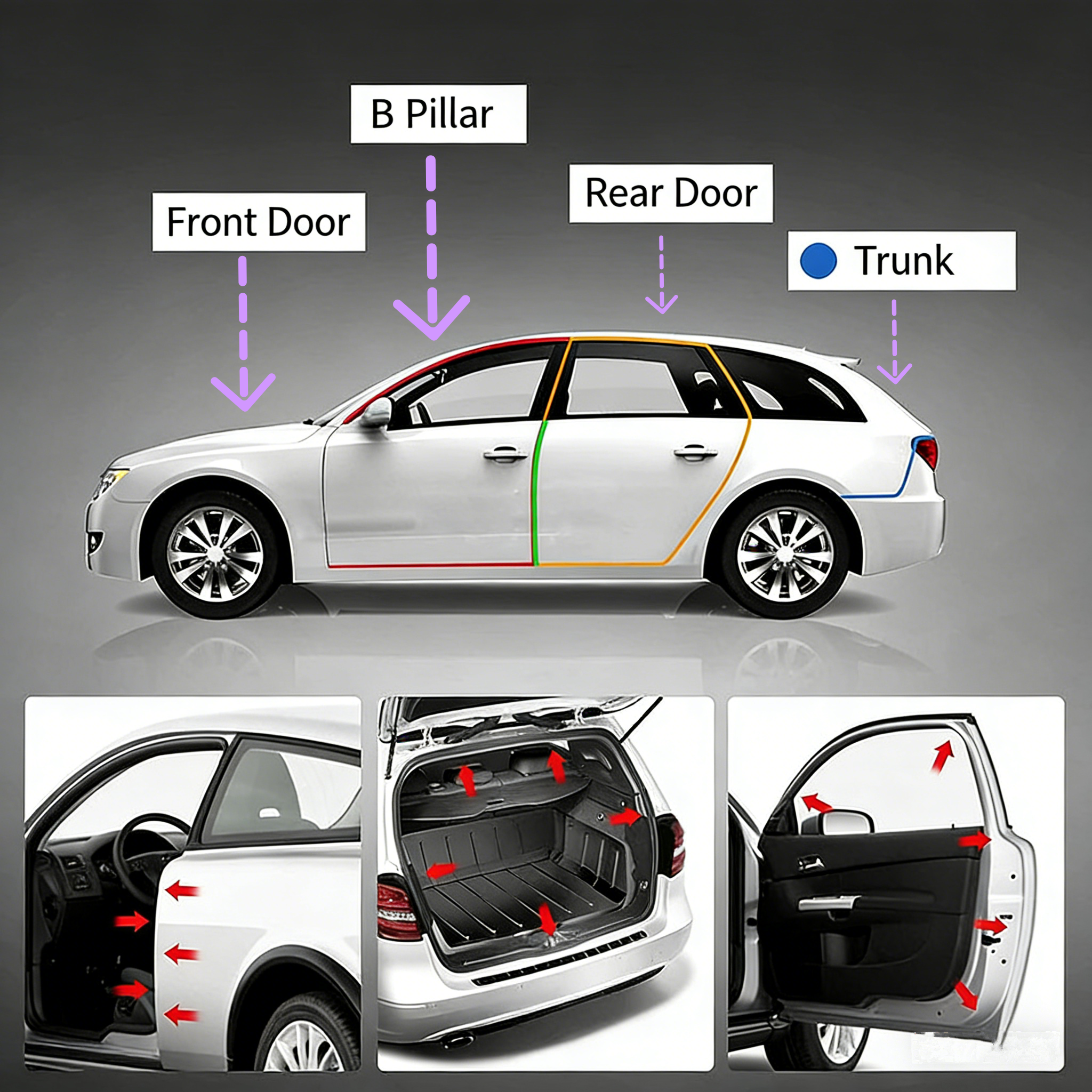 CUTIM Automotive door seals For Tesla Model 3/Y