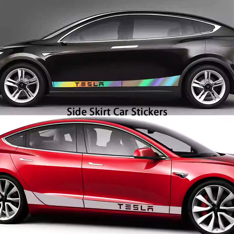 CUTIM Car Door Side Skirt Stripes Sill Sticker Body Decal for Tesla Model S/3/X/Y (2pcs/set)