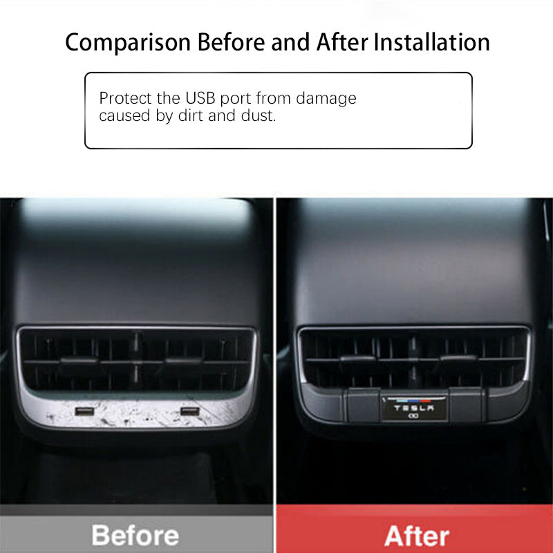 Rear USB Charging Protection Cover for Tesla