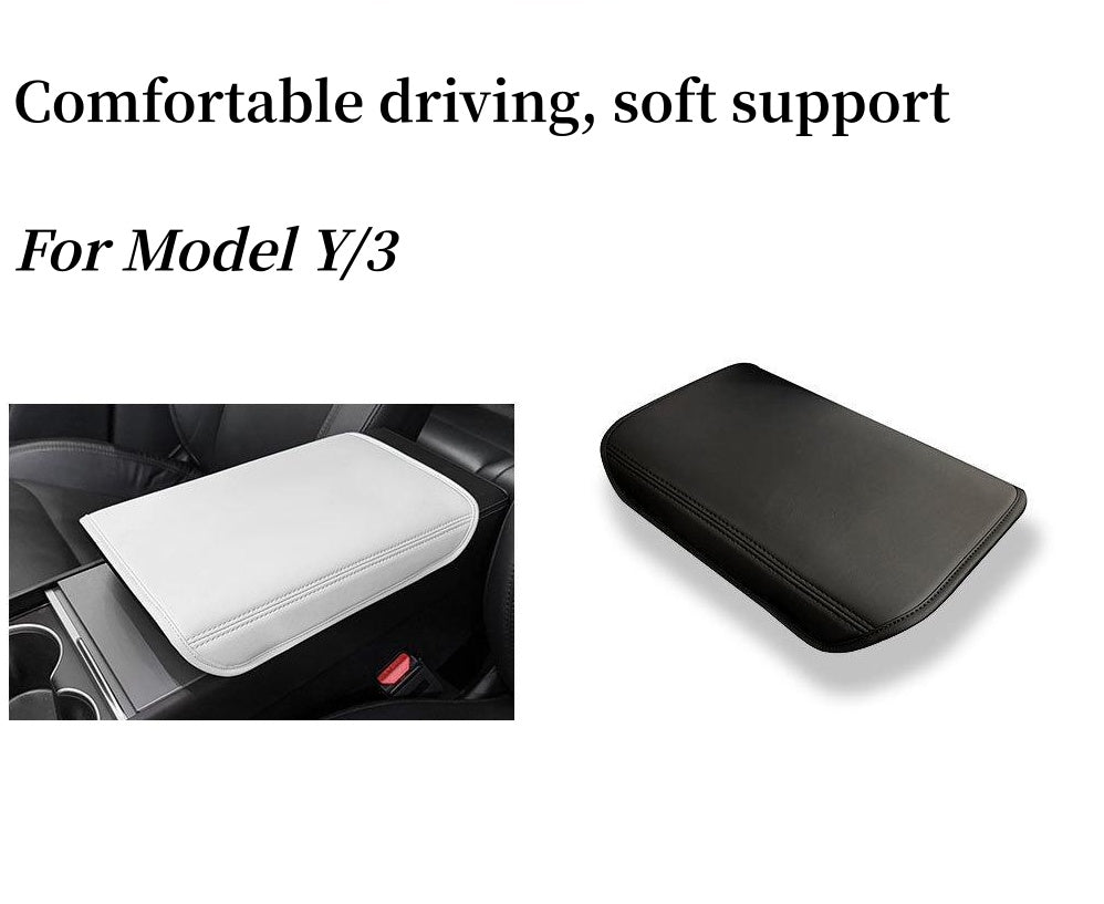 CUTIM Central Armrest Protector Cover – Suede Leather for Tesla Model Y/3