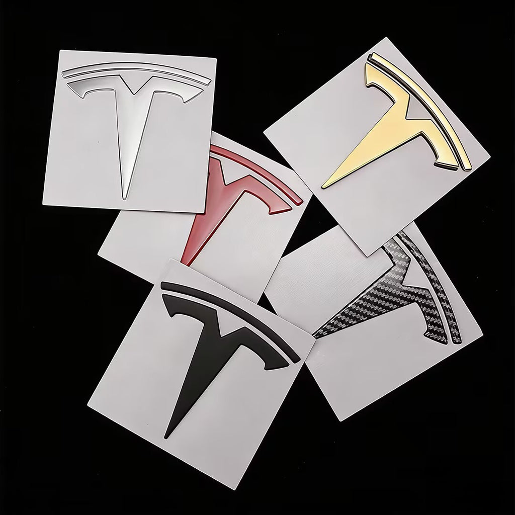 Tesla Metal Emblem Badge Set (Front & Rear Replacement)