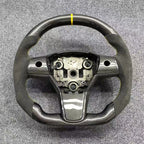 Carbon Fiber Alcantara Round Steering Wheel for Tesla Model 3 / Y