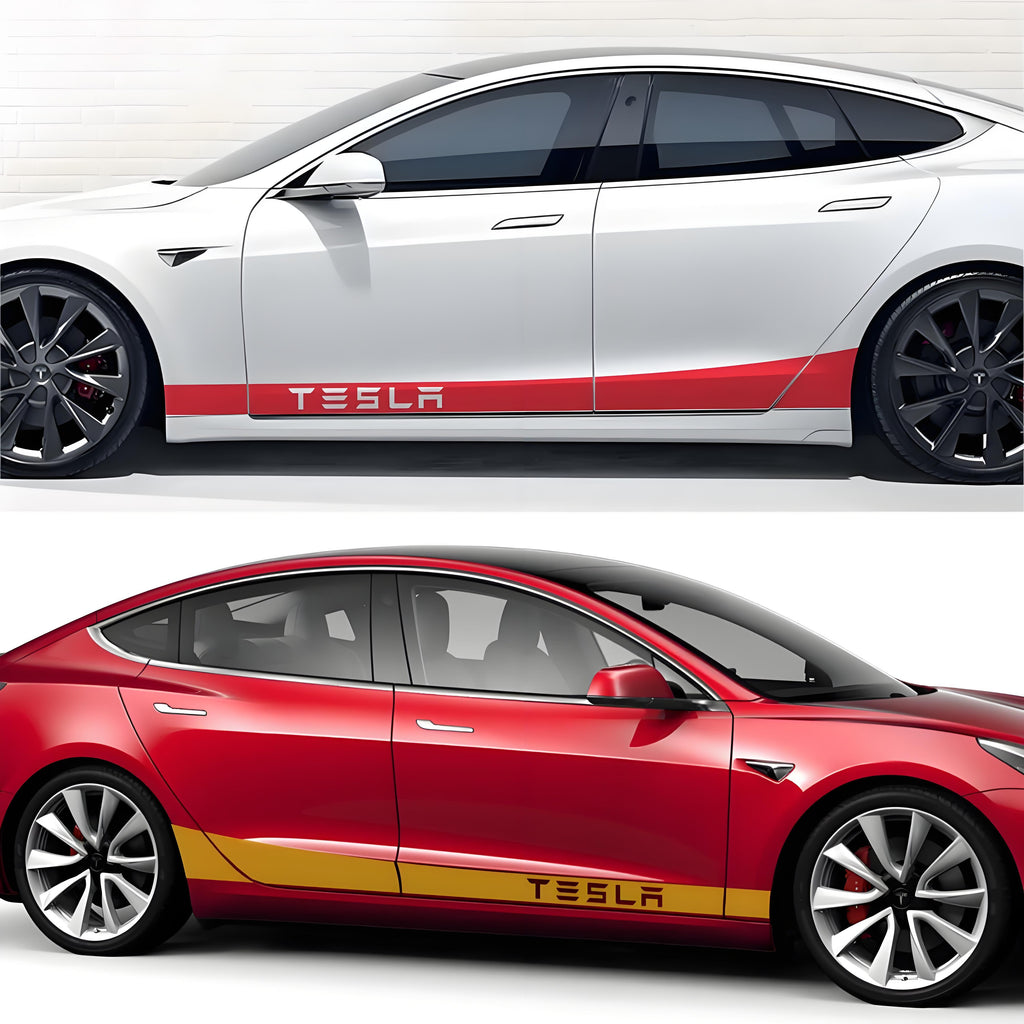 Side skirt stripe decals for Tesla Model 3 Y S and X