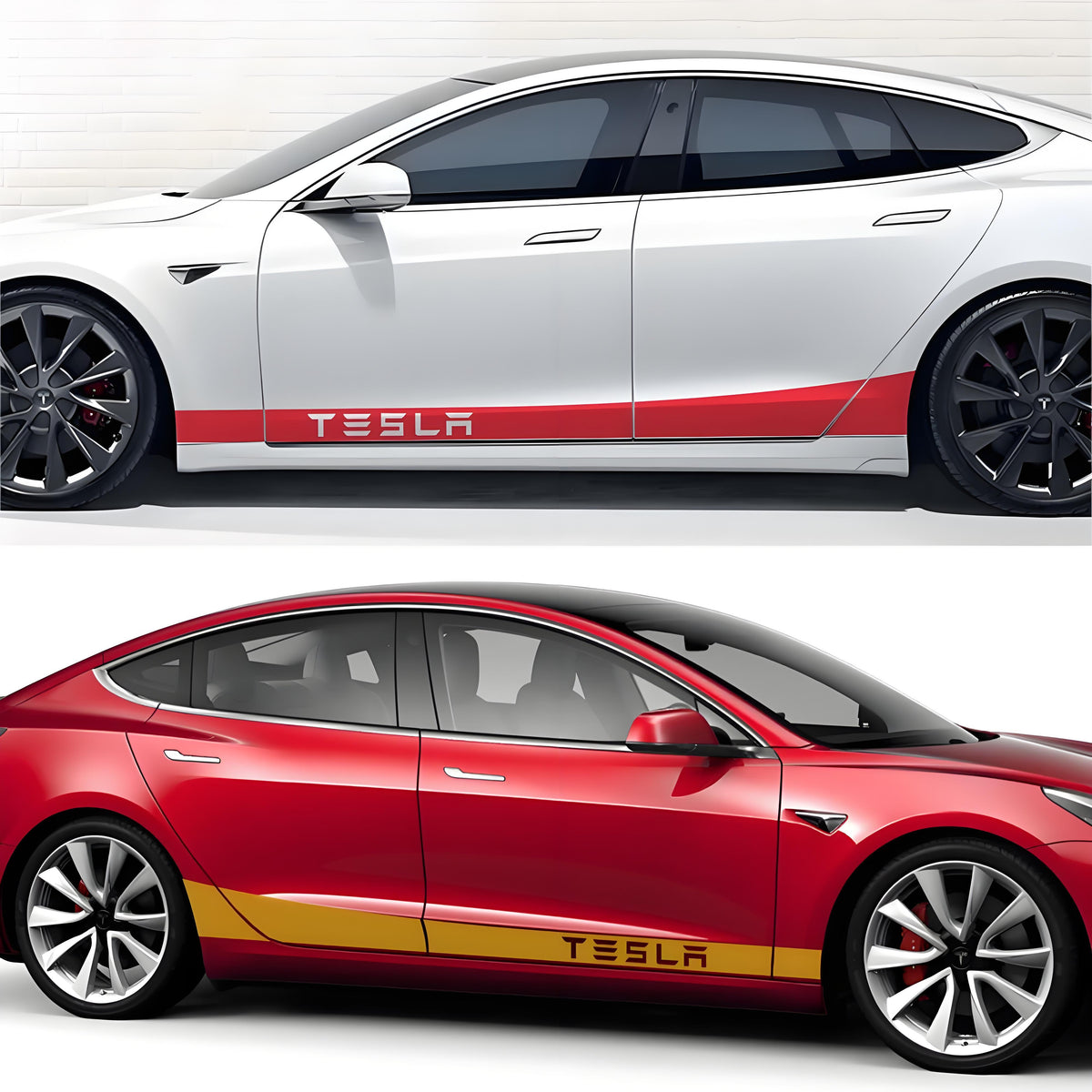 Side skirt stripe decals for Tesla Model 3 Y S and X
