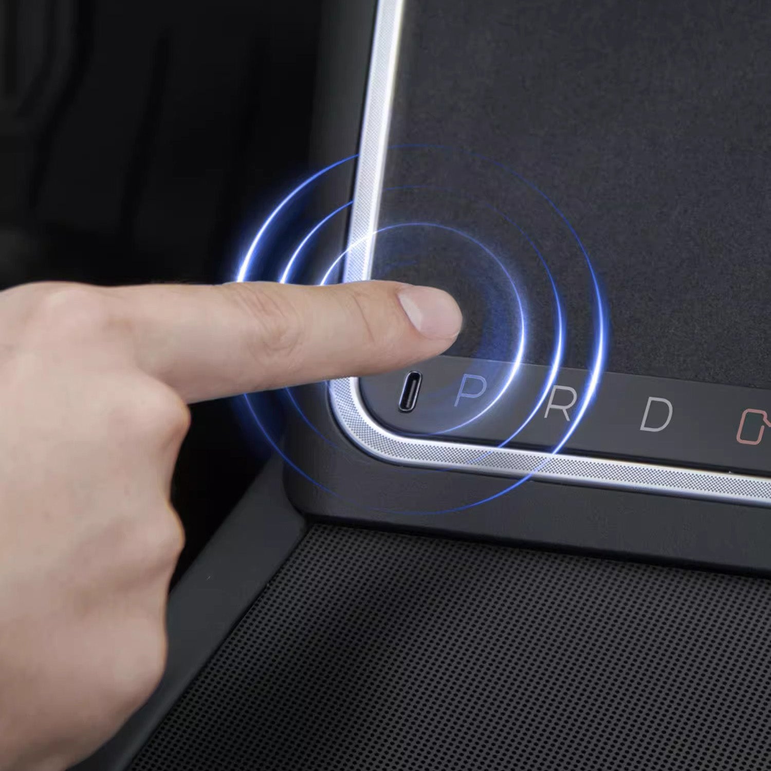 Wireless Charging Pad with Ambient Touch Buttons for Model Y Juniper & Model 3 Highland