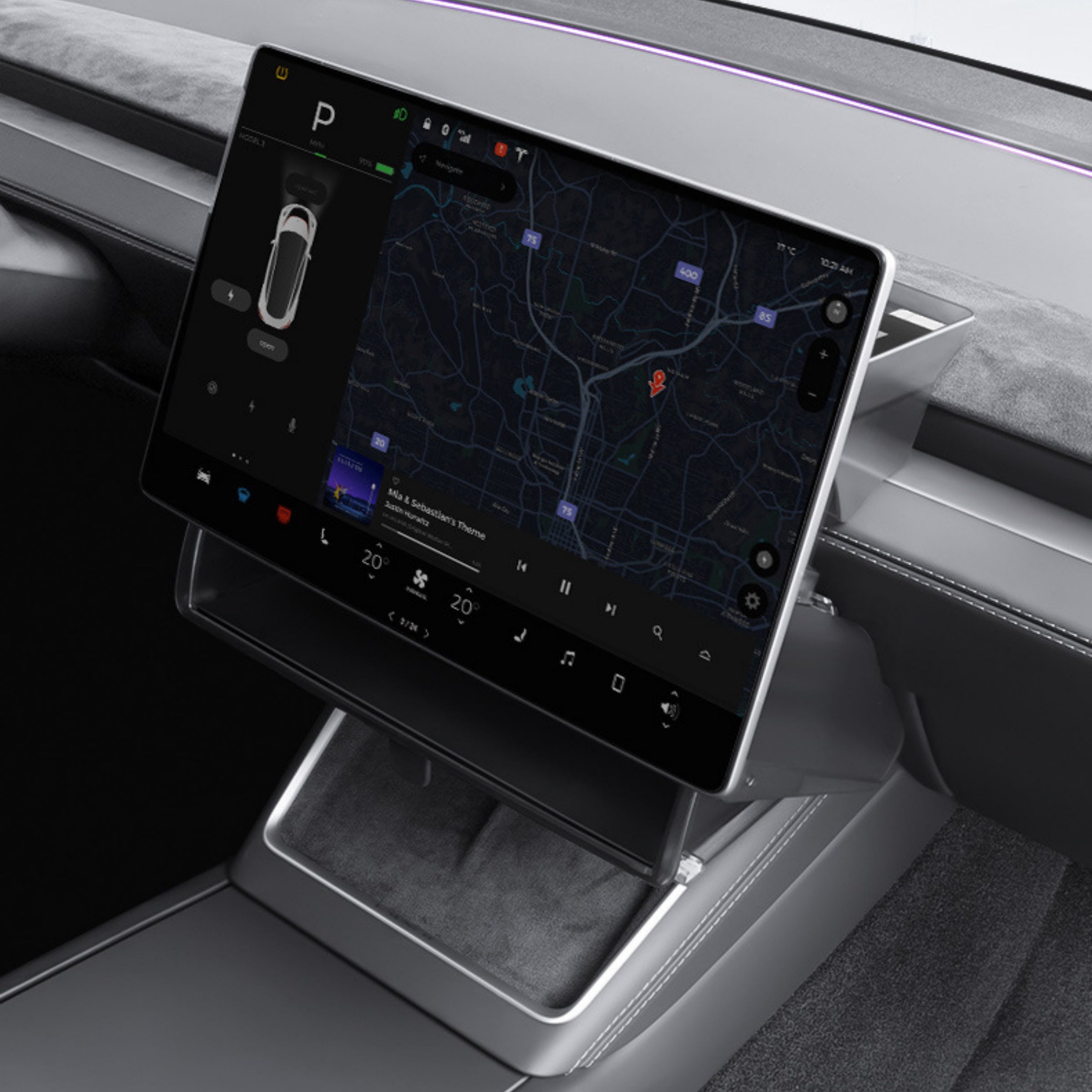 CUTIM Tesla Model 3/Y Under Screen Hidden Storage