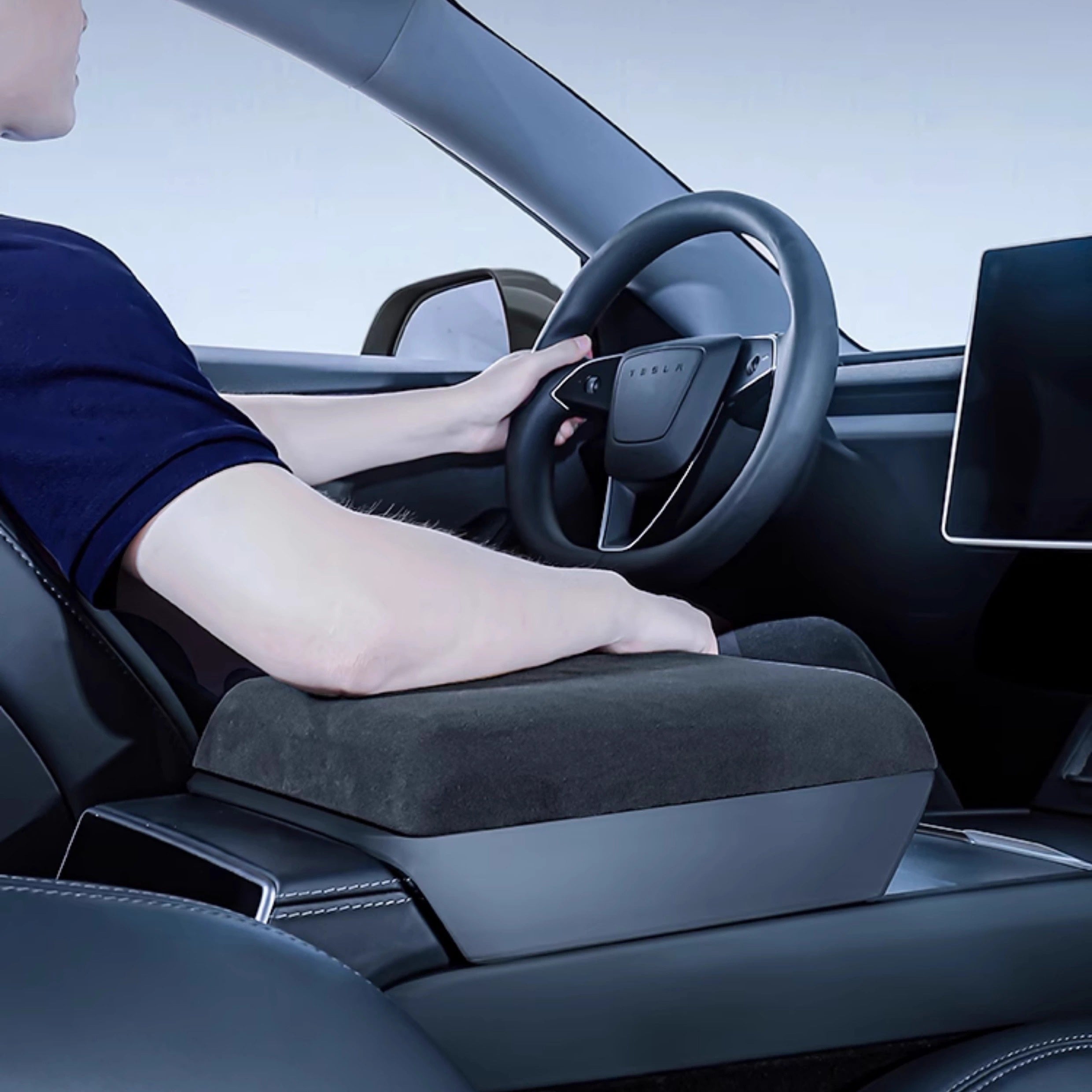 CUTIM Alcantara Armrest Cover for Model 3 Highland & New Model Y