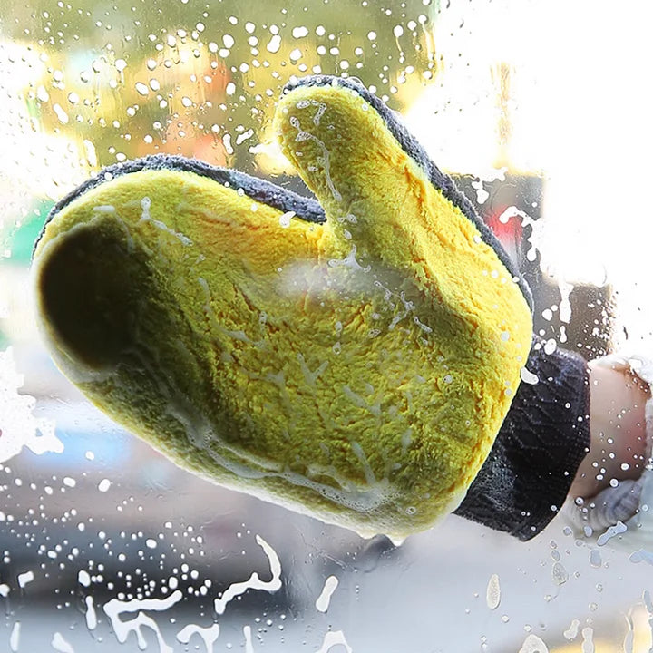 Bear Paw Coral Fleece Car Cleaning Gloves for Tesla Model 3/Y/S/X