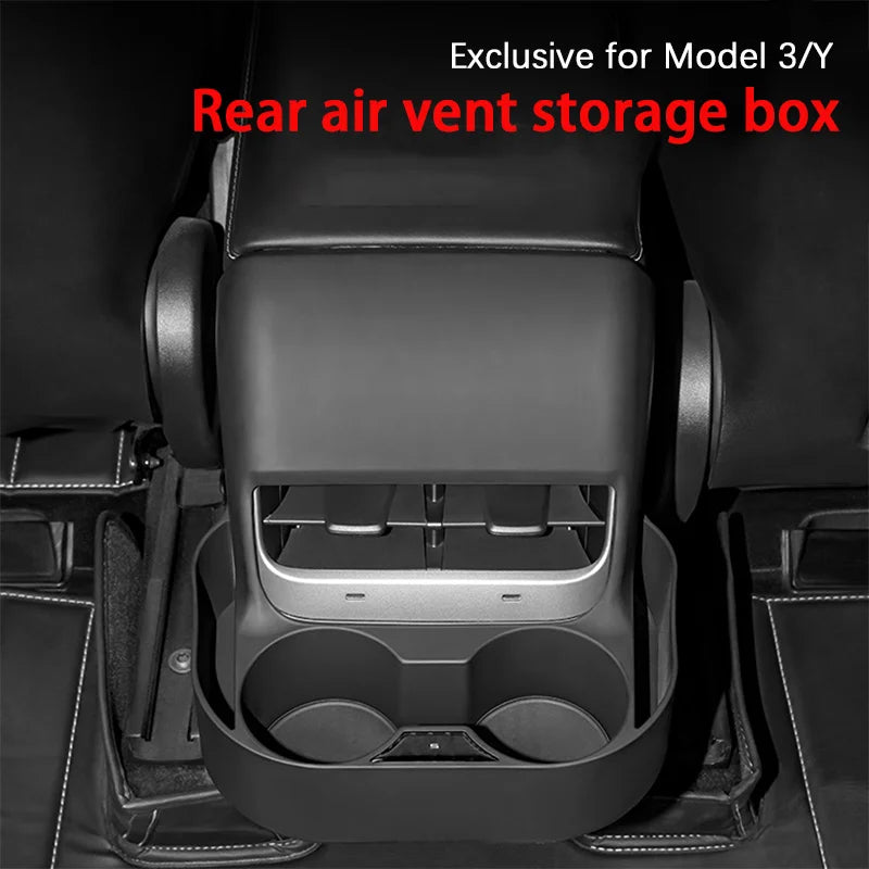 Tesla Model Y & Model 3 Rear Air Vent Cup Holder Organizer