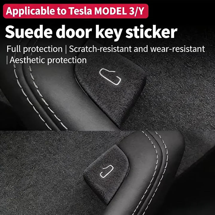 CUTIM Upgraded Tesla Model 3/Y Door Open Button Stickers & Model 3 Window Lift Button Covers